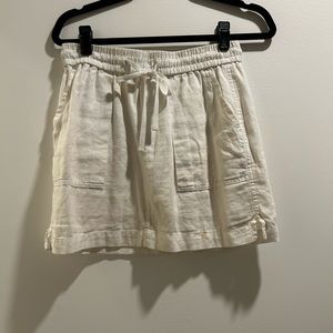 Old Navy white linen drawstring skirt, size S